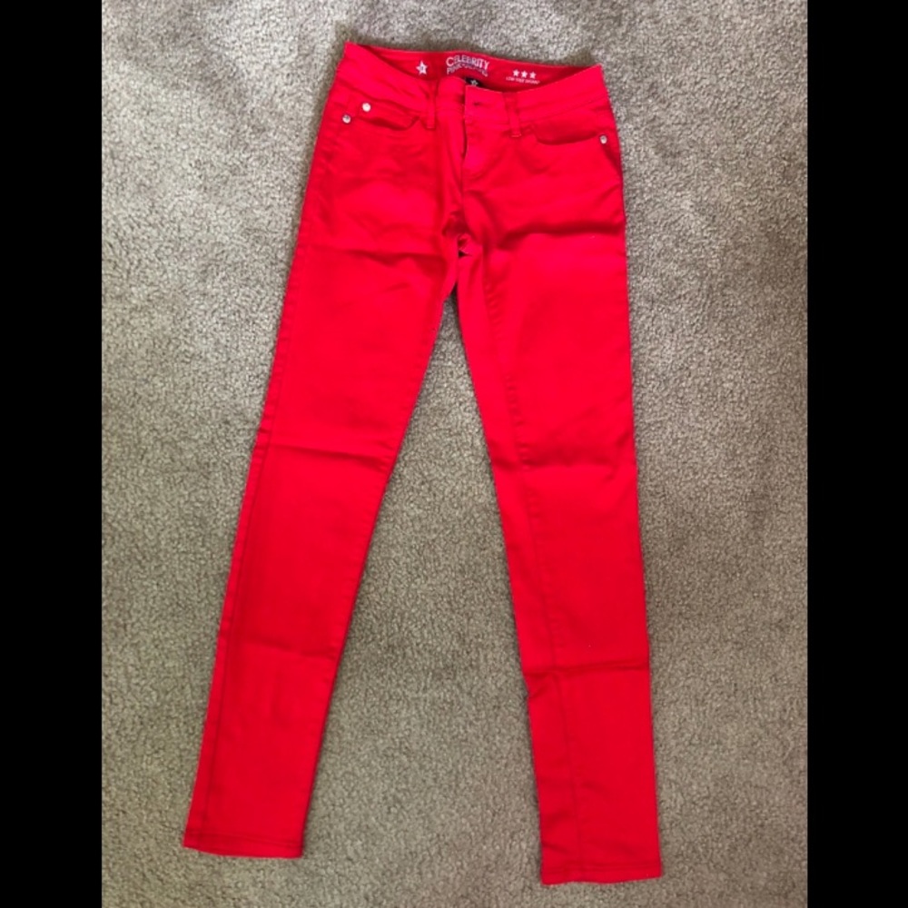 ❌ NOT FOR SALE Red “Celebrity Pink” Skinny Jeans